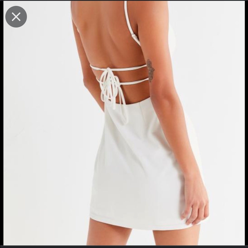 Urban Outfitters White Bodycon Mini Dress Adjustable Strap Hidden Zip NWOT